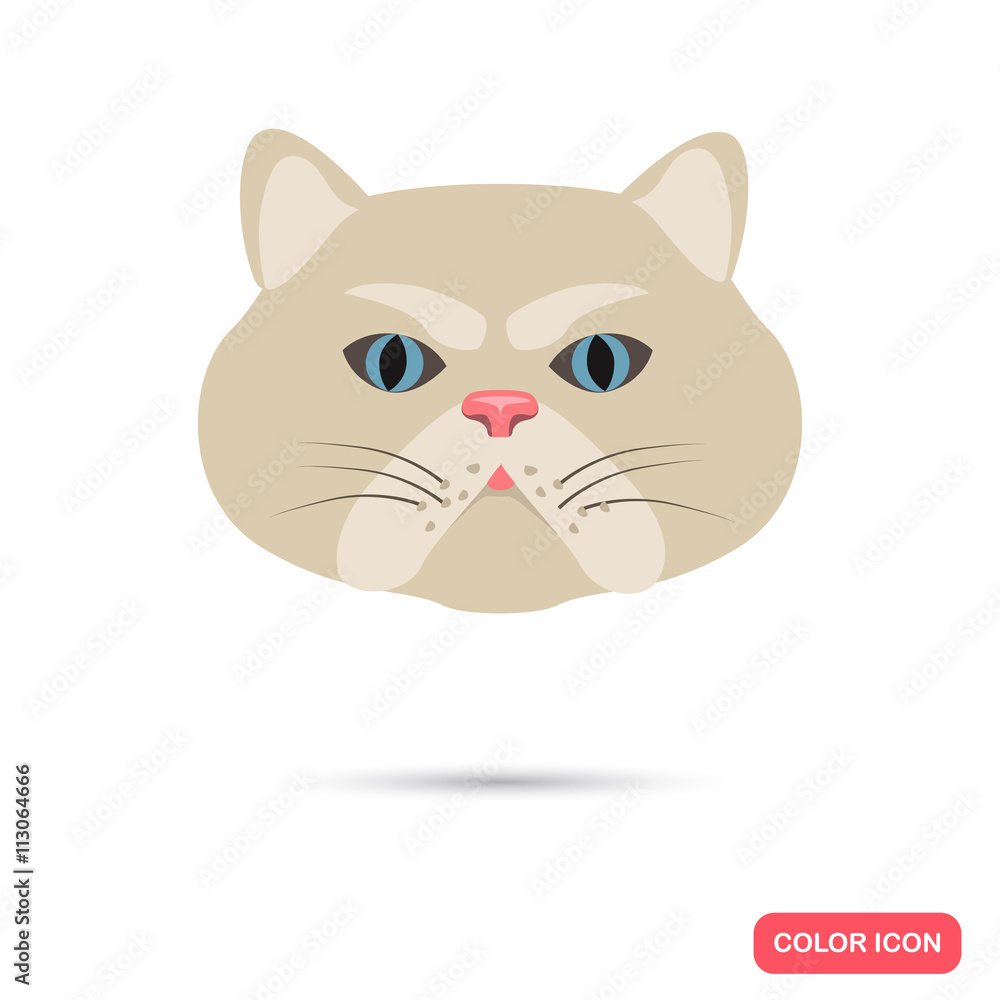 Cat muzzle color flat icon Cat muzzle color flat icon