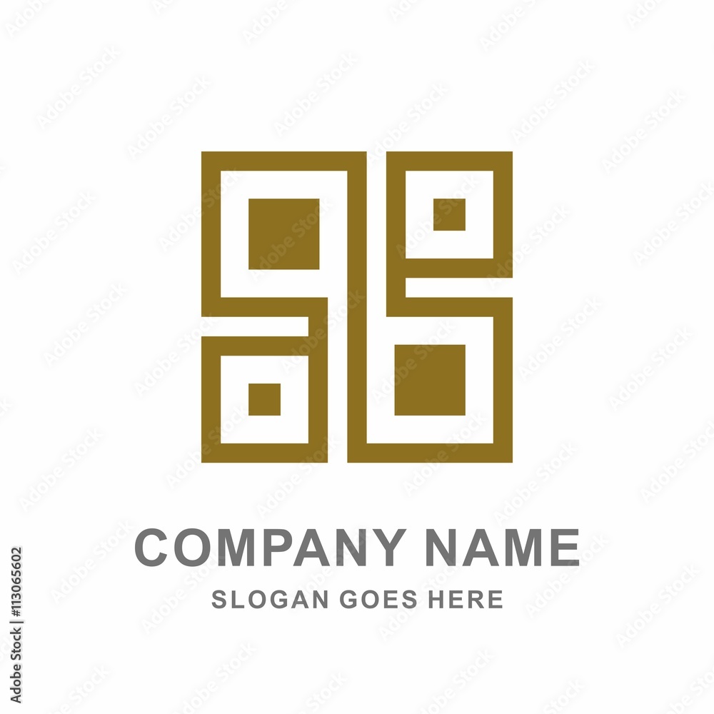 Geometric Square Line Interior Decoration Vector Logo Template Geometric Square Line Interior Decoration Vector Logo Template