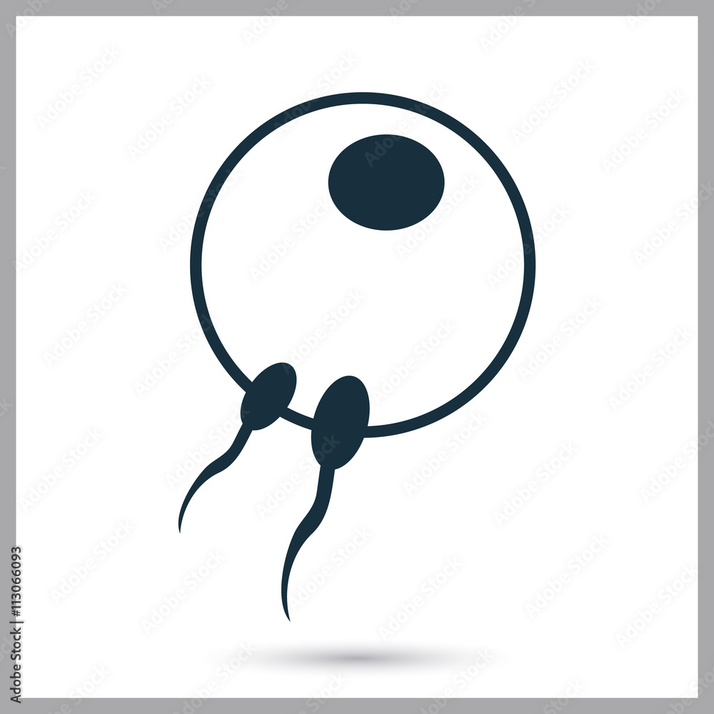 Female fertilization icon on the background Female fertilization icon on the background