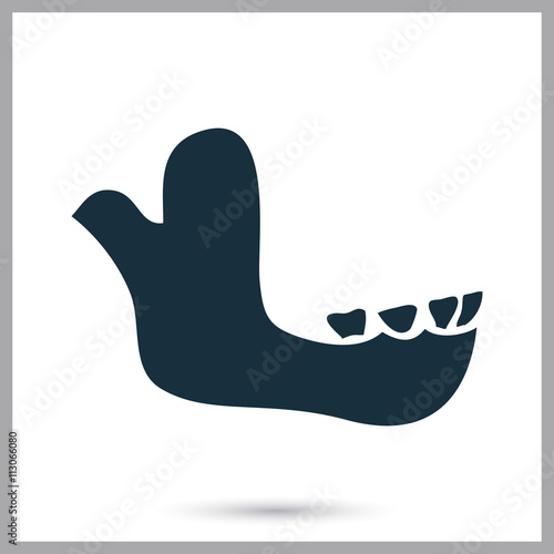 Human jaw icon on the background