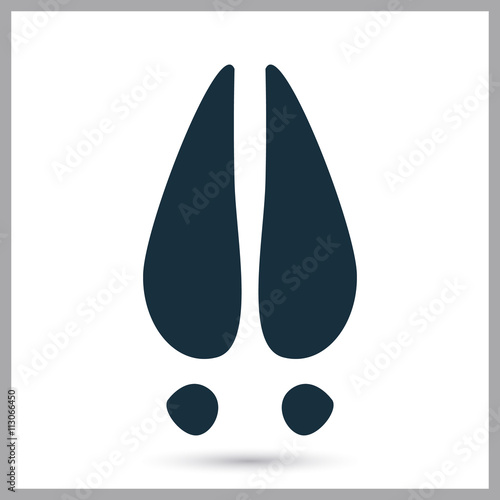 Hoof print icon on the background