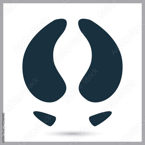 Hoof print icon on the background