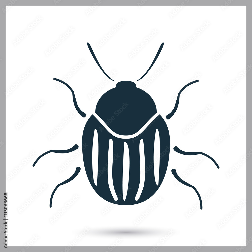 Colorado potato beetle icon on the background Colorado potato beetle icon on the background