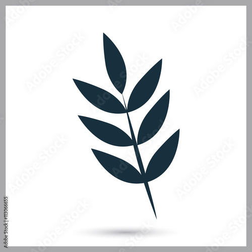 Tree leaf icon on the background