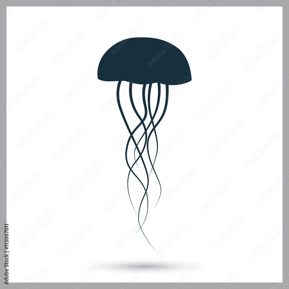 Jellyfish icon on the background