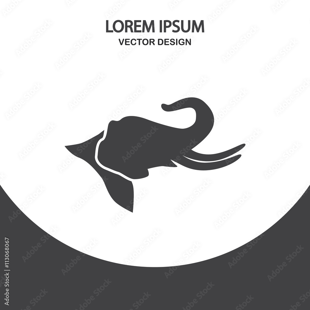 Obraz premium Elephant icon on the background