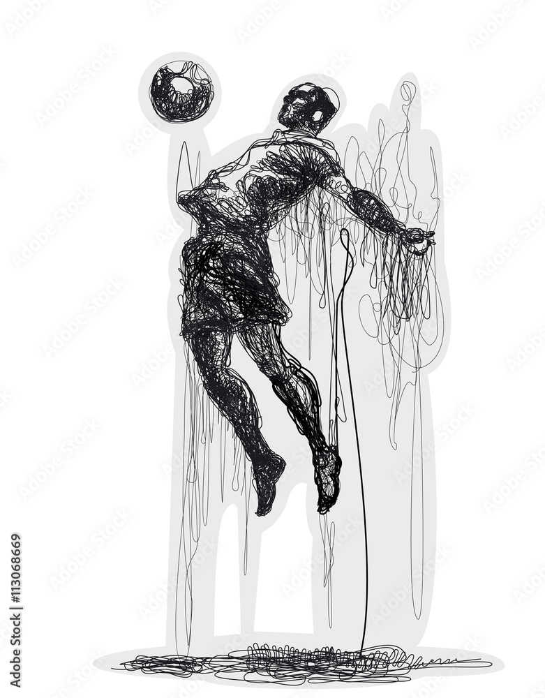 Soccer player kicks the ball. Stock Vector Adobe Stock