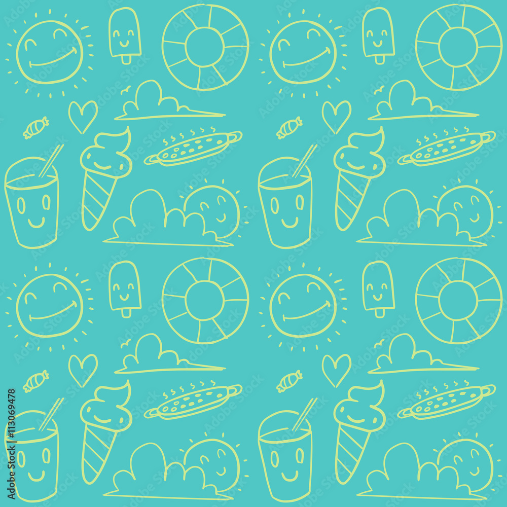Summer doodle pattern Summer doodle pattern