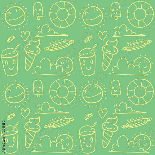 Summer doodle pattern