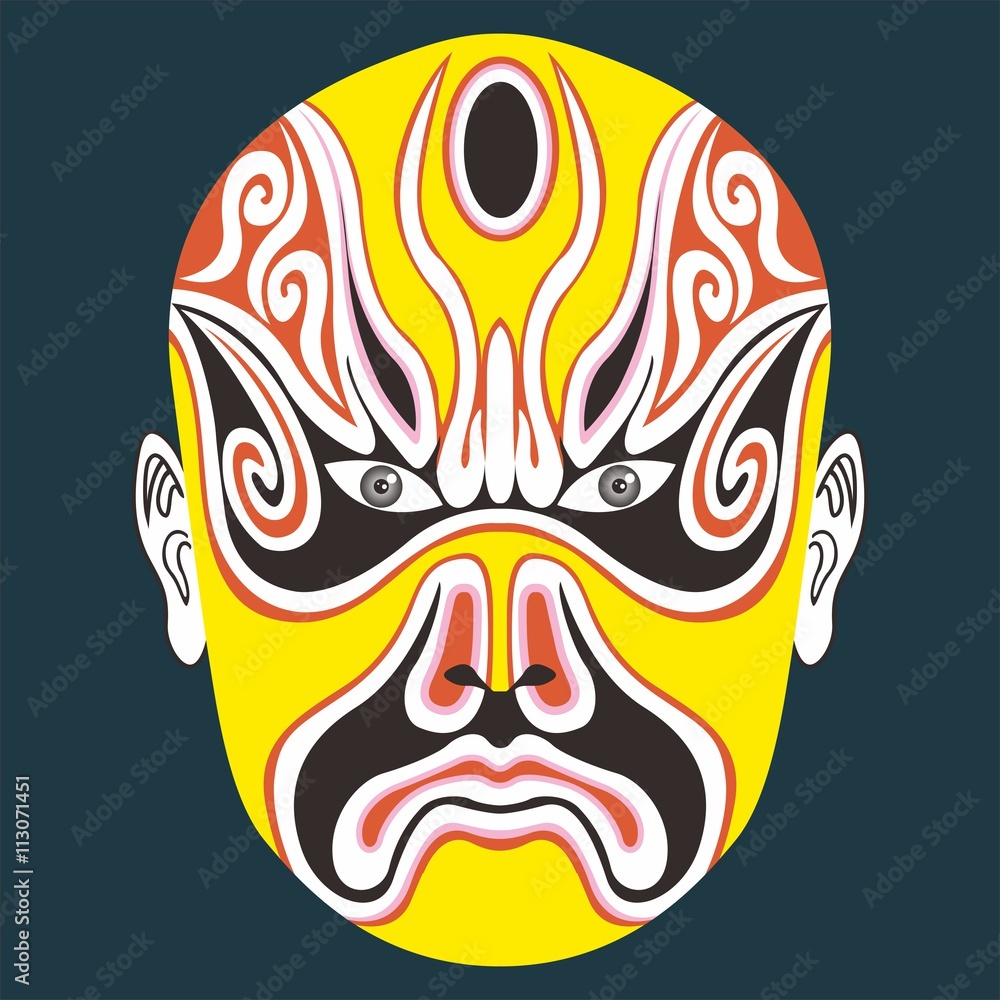 Mask,Facial Makeup,Chinese Opera Characters Yingbu Mask,Facial Makeup,Chinese Opera Characters Yingbu