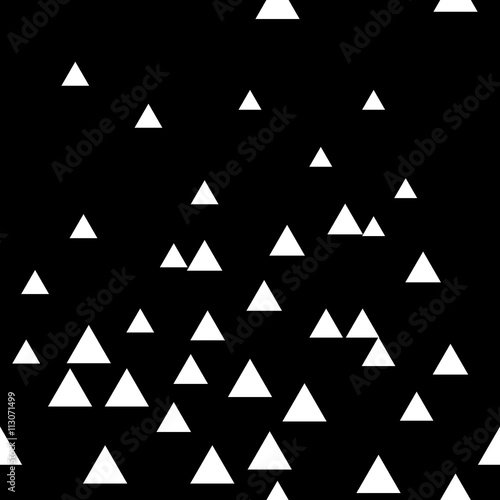 Triangle white seamless pattern. Fashion graphic background design. Modern stylish abstract texture. Monochrome template for prints, textiles, wrapping, wallpaper, website etc. VECTOR illustration