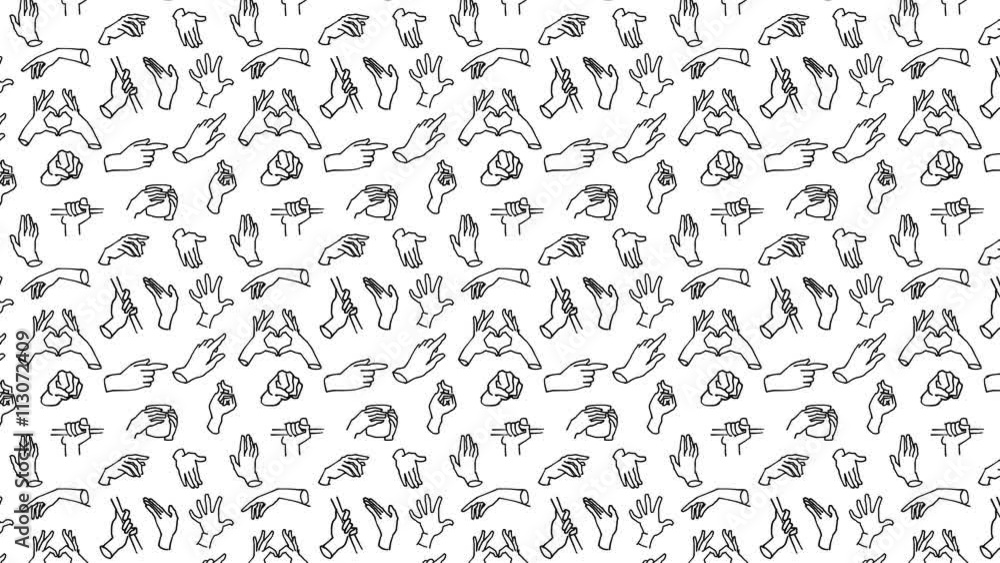 Seamless Sketchd Hands Background Animation, Hand-drawn animated Artwork; Black and White Seamless Sketchd Hands Background Animation, Hand-drawn animated Artwork; Black and White