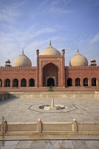View of Badshahi Masjid, one of the biggest mosques in the world photo