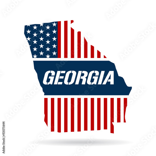 Georgia patriotic map. Vector graphic design illustration