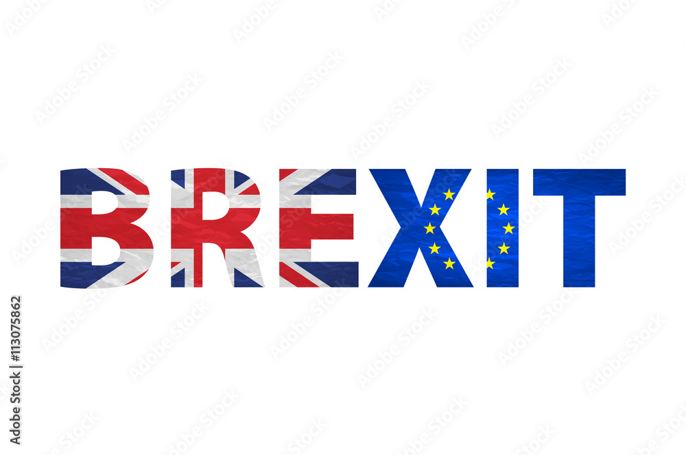 Brexit Text Isolated. United Kingdom exit from europe relative image. Brexit named politic process. Referendum theme
