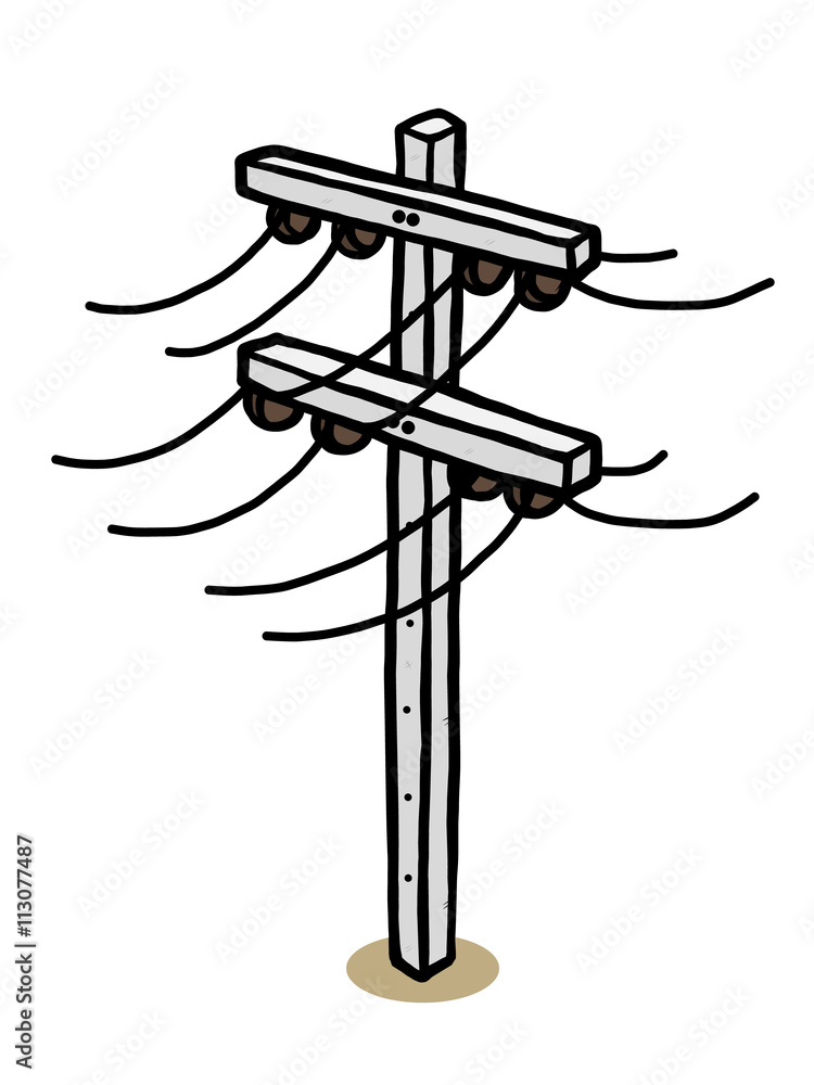electric post / cartoon vector and illustration, hand drawn style, isolated on white background. electric post / cartoon vector and illustration, hand drawn style, isolated on white background.