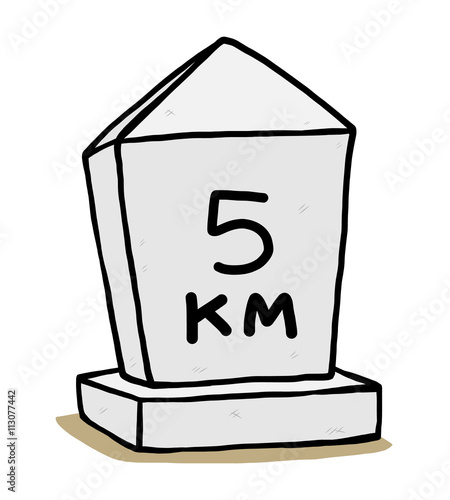 kilometer stone / cartoon vector and illustration, hand drawn style, isolated on white background.