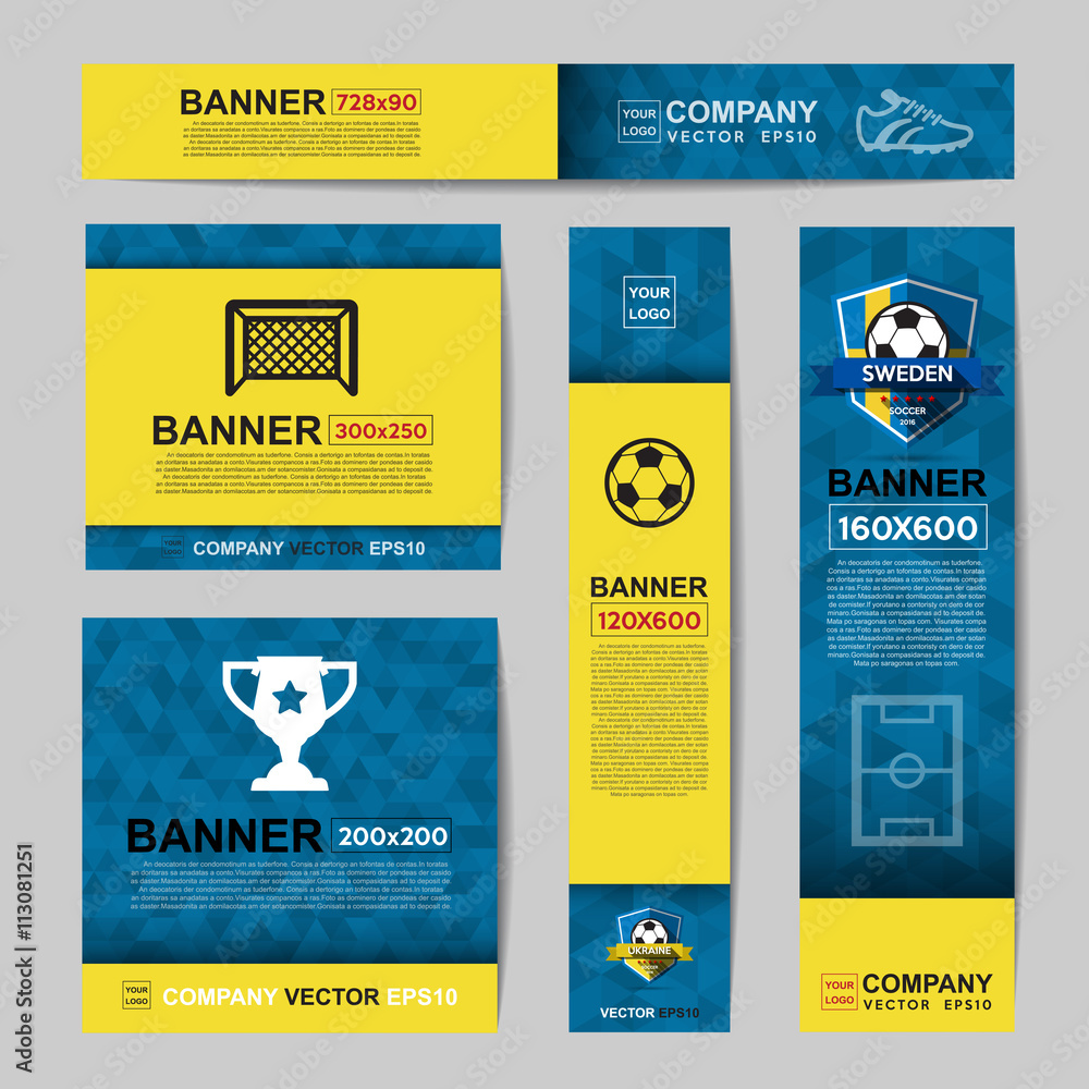 Banner for Website Ads.Ratio,728x90,300x250,200x200,120x600,160x Stock