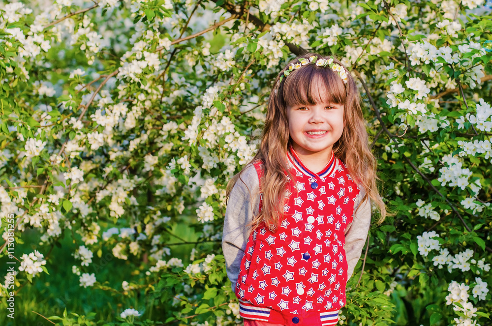 Beautiful girl in blooming garden Beautiful girl in blooming garden