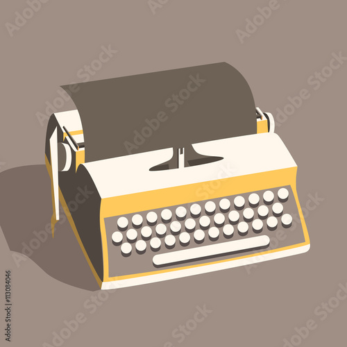 Vintage typewriter. Vector illustration. Isolated background
