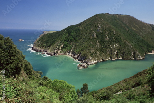 Headland and sea, Ria Tina Menor, Galicia, Spain photo