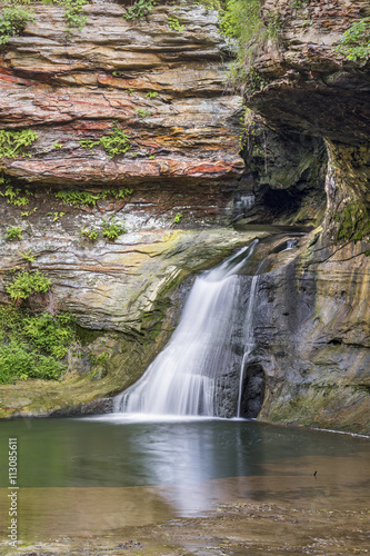 Hocking River Falls - Early in its journey, the Hocking River cuts through a sandstone gorge and spills over a beautiful small waterfall in Fairfield County, Ohio.