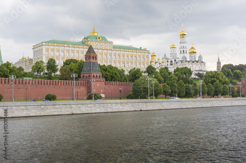 The towers and walls of Moscow Kremlin from the Moskva river