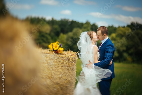 Beautiful summer Wedding walk on nature