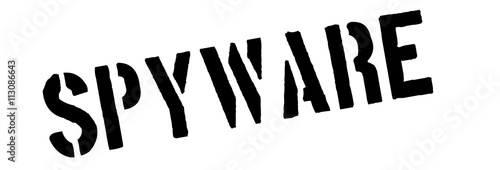 Spyware black rubber stamp on white