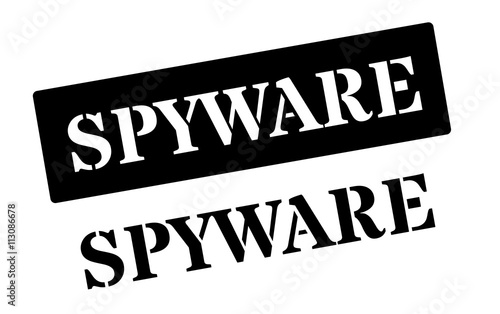 Spyware black rubber stamp on white