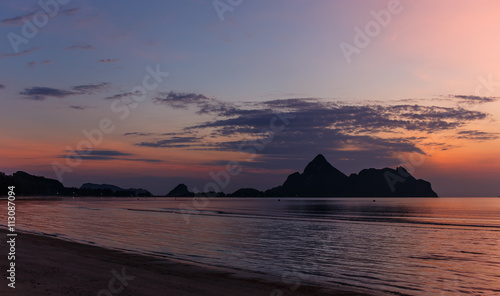 Colorful sunset over sea.