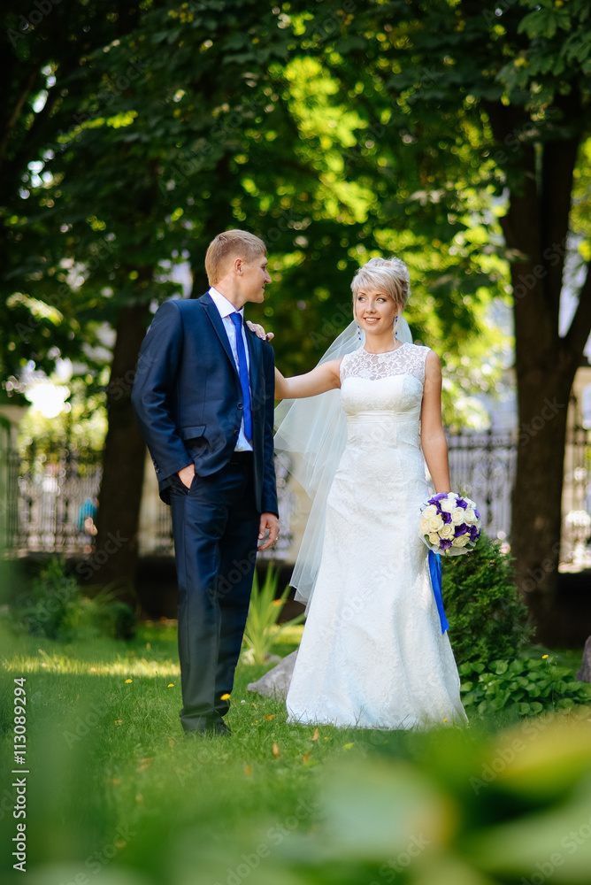 Beautiful wedding couple is enjoying wedding