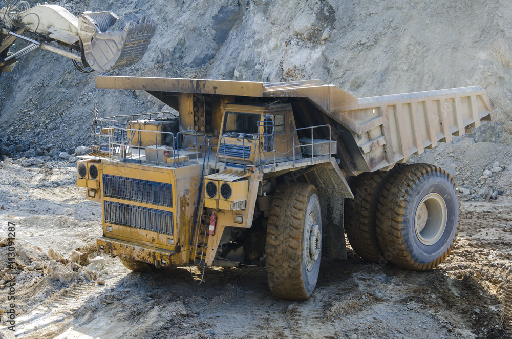 Fototapeta premium Truck in open pit mine