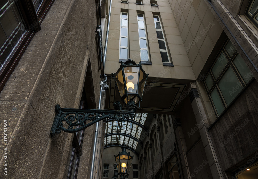 Fototapeta premium Lantern of the building in the courtyard in Cologne