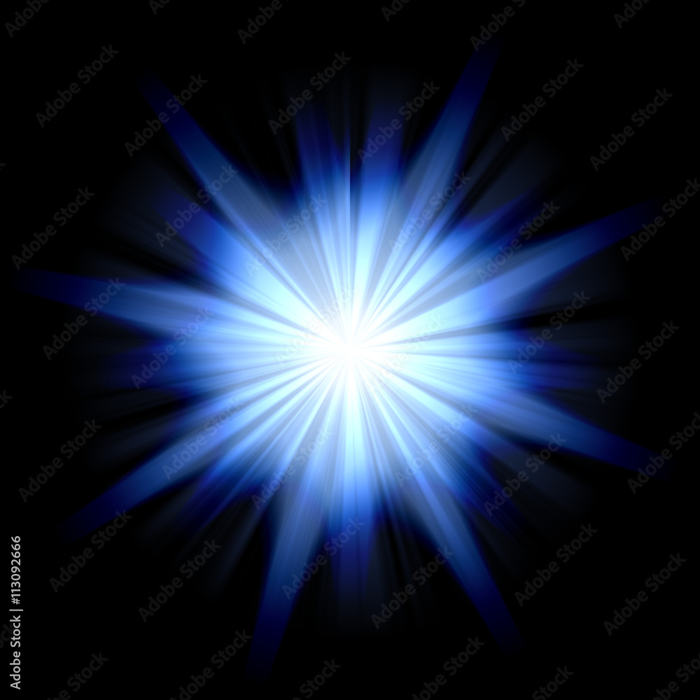 Blue and White Flash, Burst or Explosion