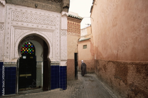 Street in the souk, Marrakesh (Marrakech), Morocco photo