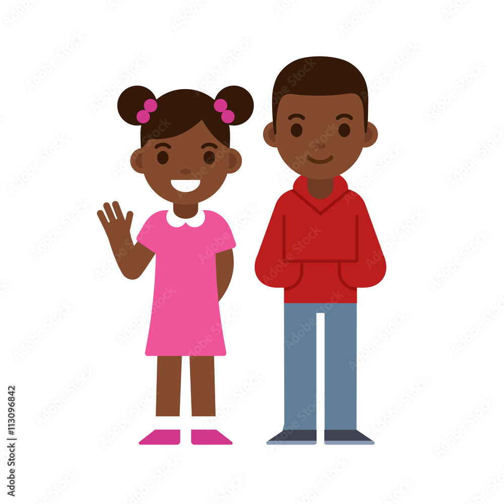 Black boy and girl Black boy and girl