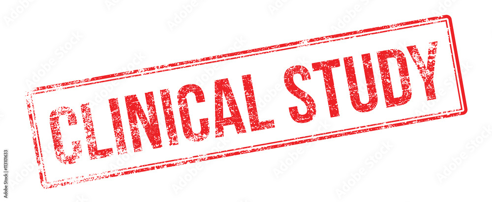 Clinical Study red rubber stamp on white Clinical Study red rubber stamp on white