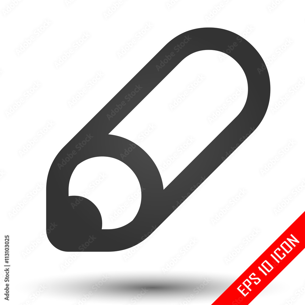 Pencil icon. Simple flat logo of pencil on white background. Vector illustration. Pencil icon. Simple flat logo of pencil on white background. Vector illustration.