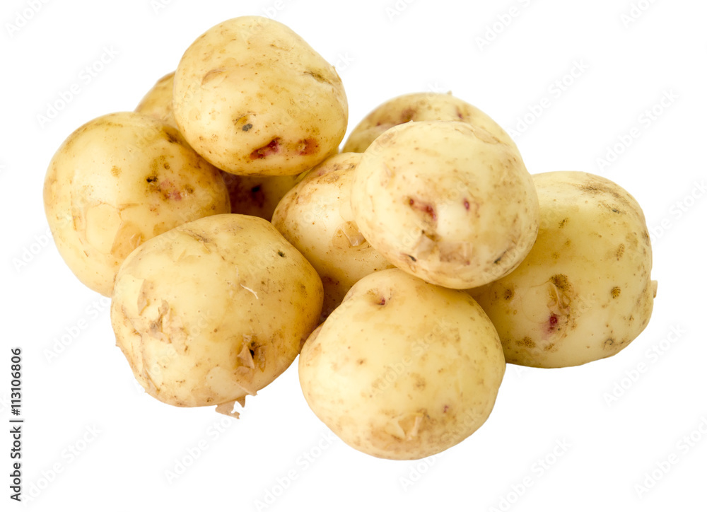 Bunch of fresh potatoes isolated on a white background. Bunch of fresh potatoes isolated on a white background.