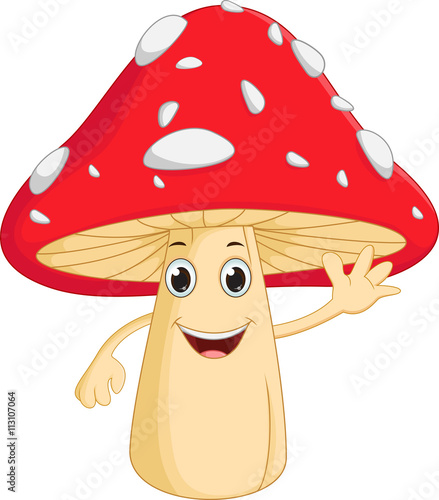 happy mushroom cartoon