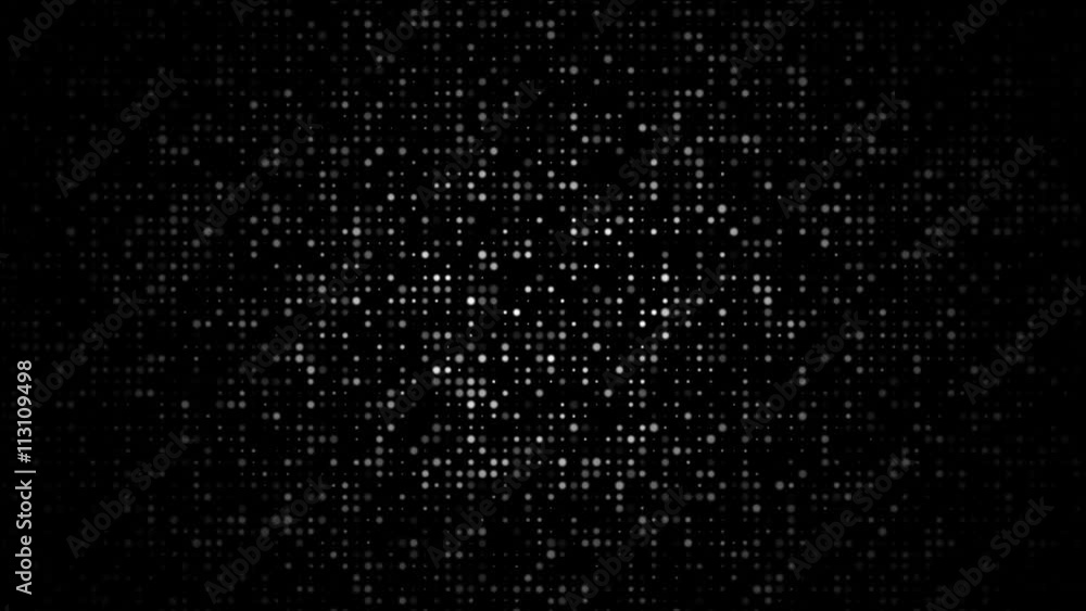 Pulsating gray dots on black background Pulsating gray dots on black background