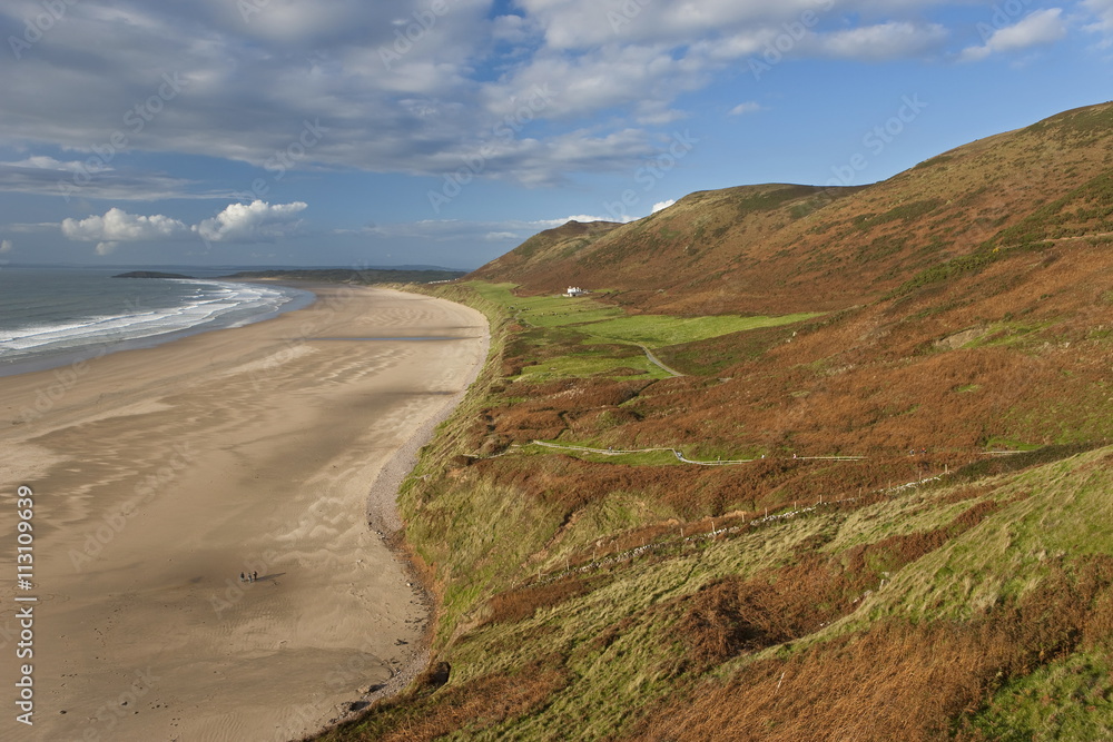 Rhossilli Bay, Gower Peninsula, Glamorgan, Wales Rhossilli Bay, Gower Peninsula, Glamorgan, Wales