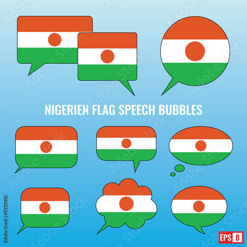 Nigerien Flag Speech Bubbles