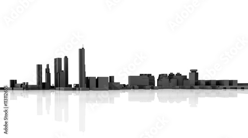 Abstract modern cityscape skyline. 3d model