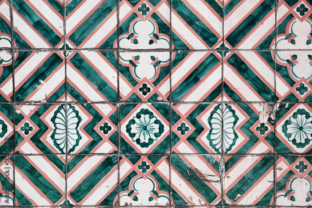 Detail of some typical portuguese tiles Detail of some typical portuguese tiles