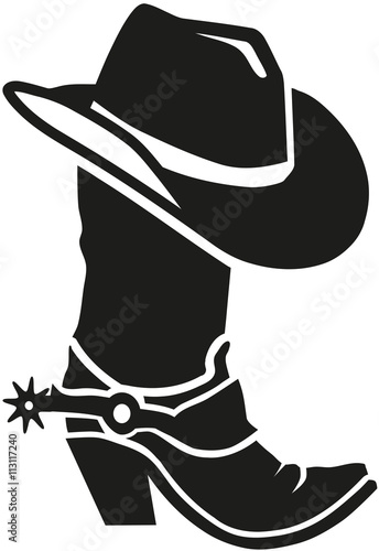 Cowboy boot with hat
