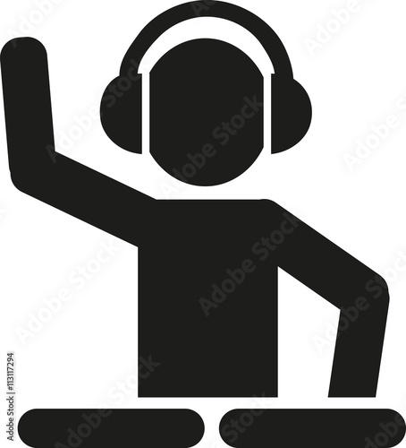 DJ with turntables pictogram