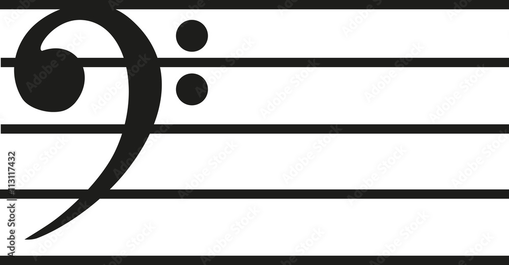 Fototapeta premium Note line with bass clef
