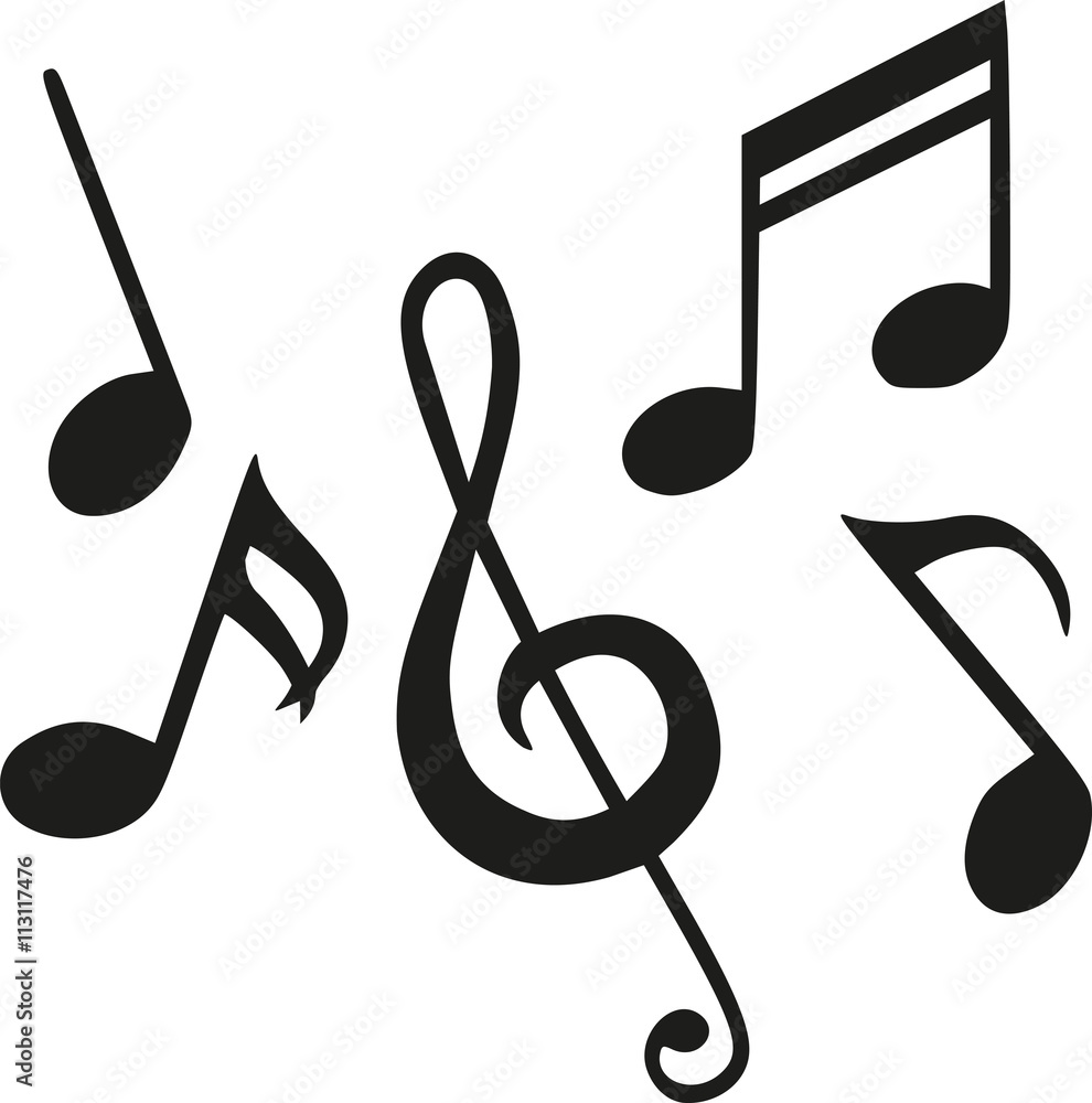 Naklejka premium Set of music notes